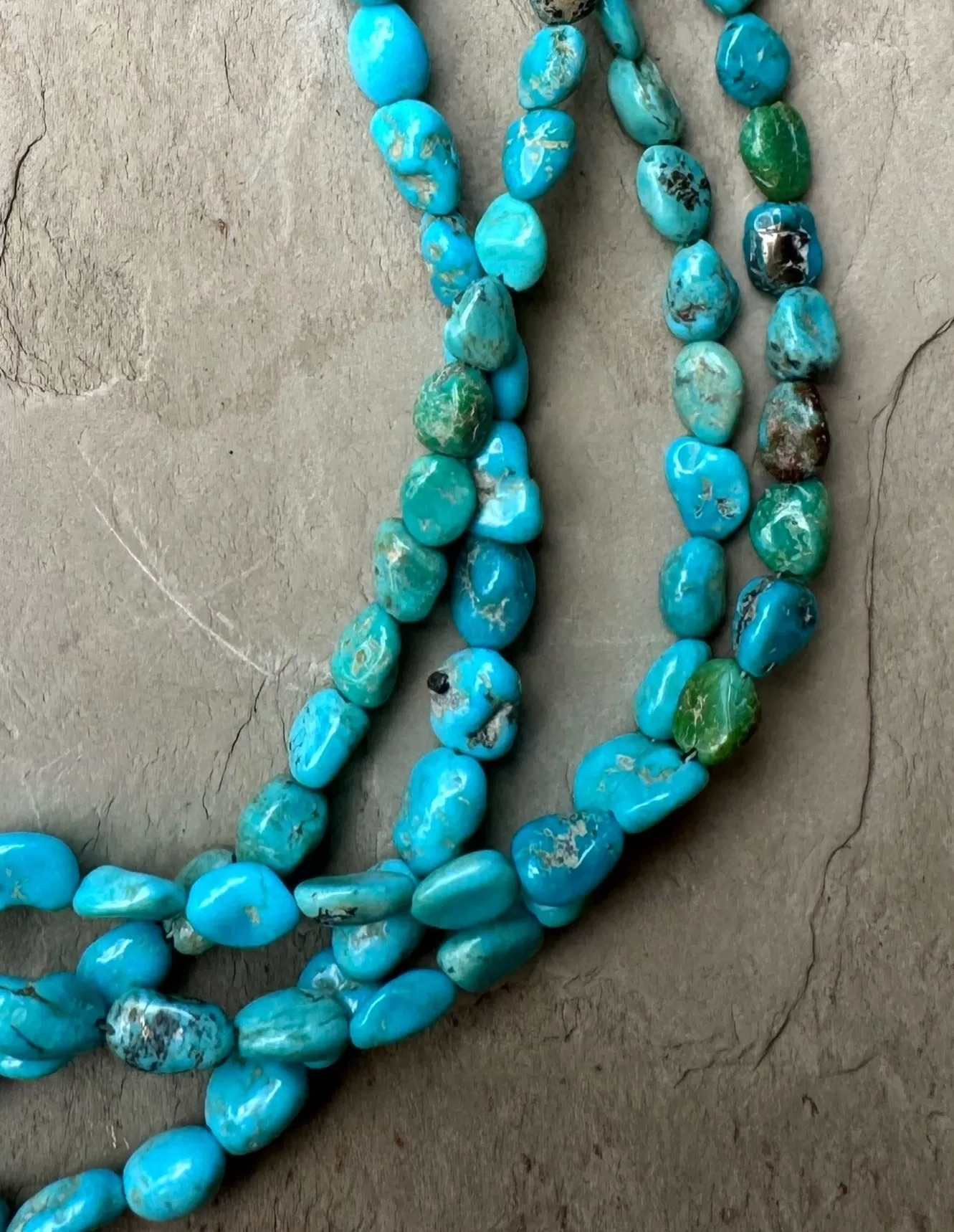 Turquoise Mountain Turquoise (Arizona) 5-9mm Graduated Nugget Beads, 16 inch strands