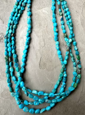 Turquoise Mountain Turquoise (Arizona) 5-9mm Graduated Nugget Beads, 16 inch strands