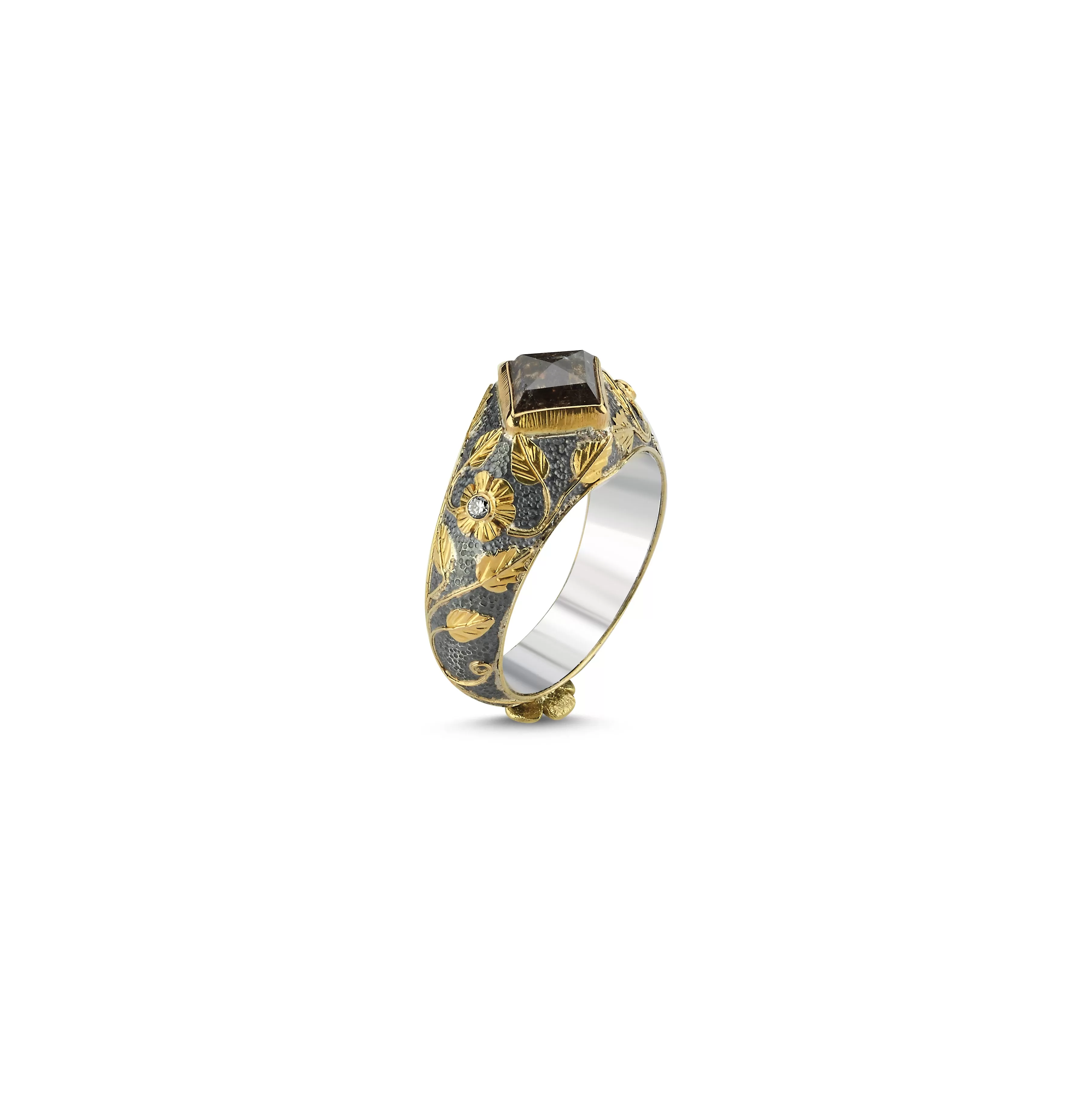 VALLETTA PRIMROSE TENDRIL DOUBLE DIAMOND RING