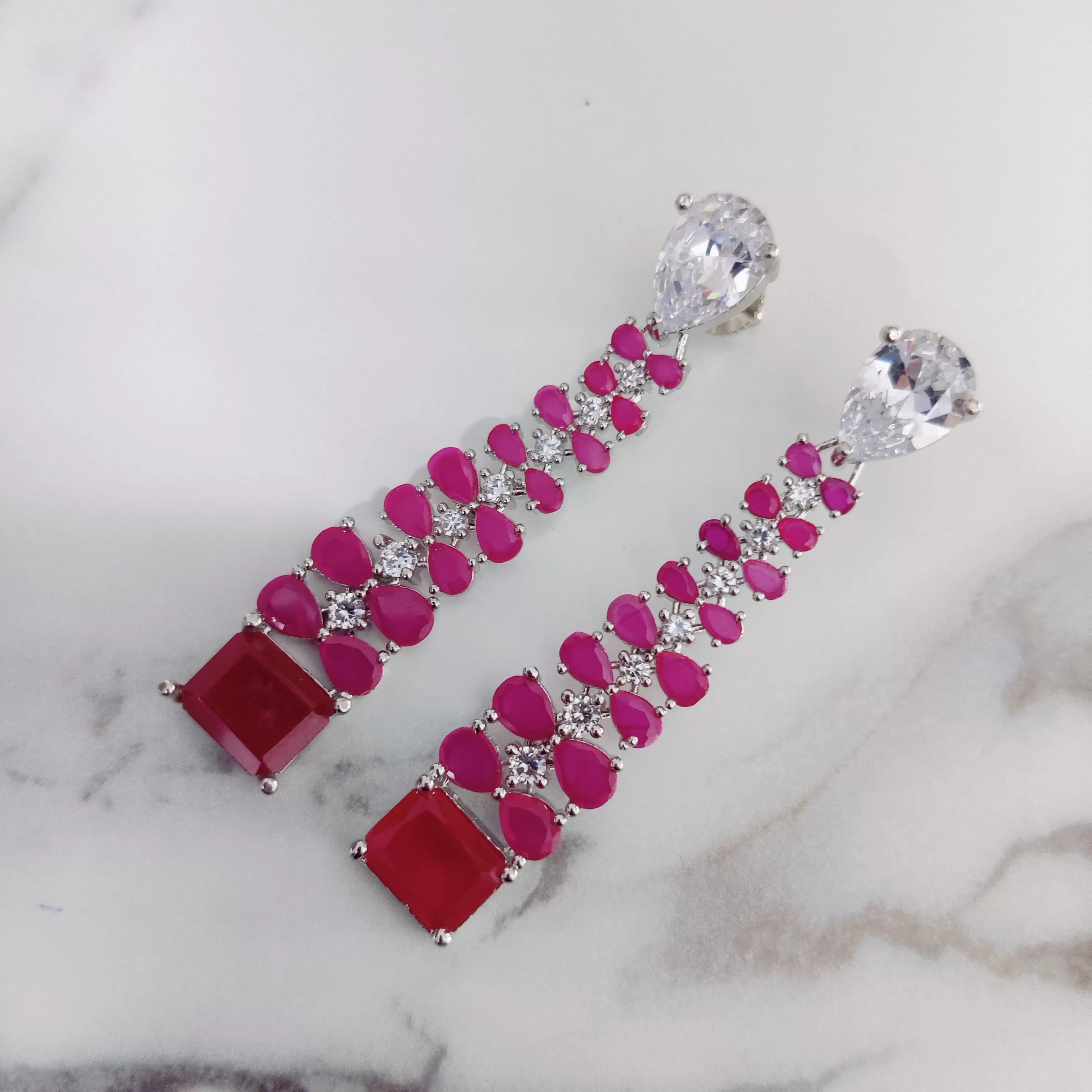 Vivid Crystal Dangle Earrings