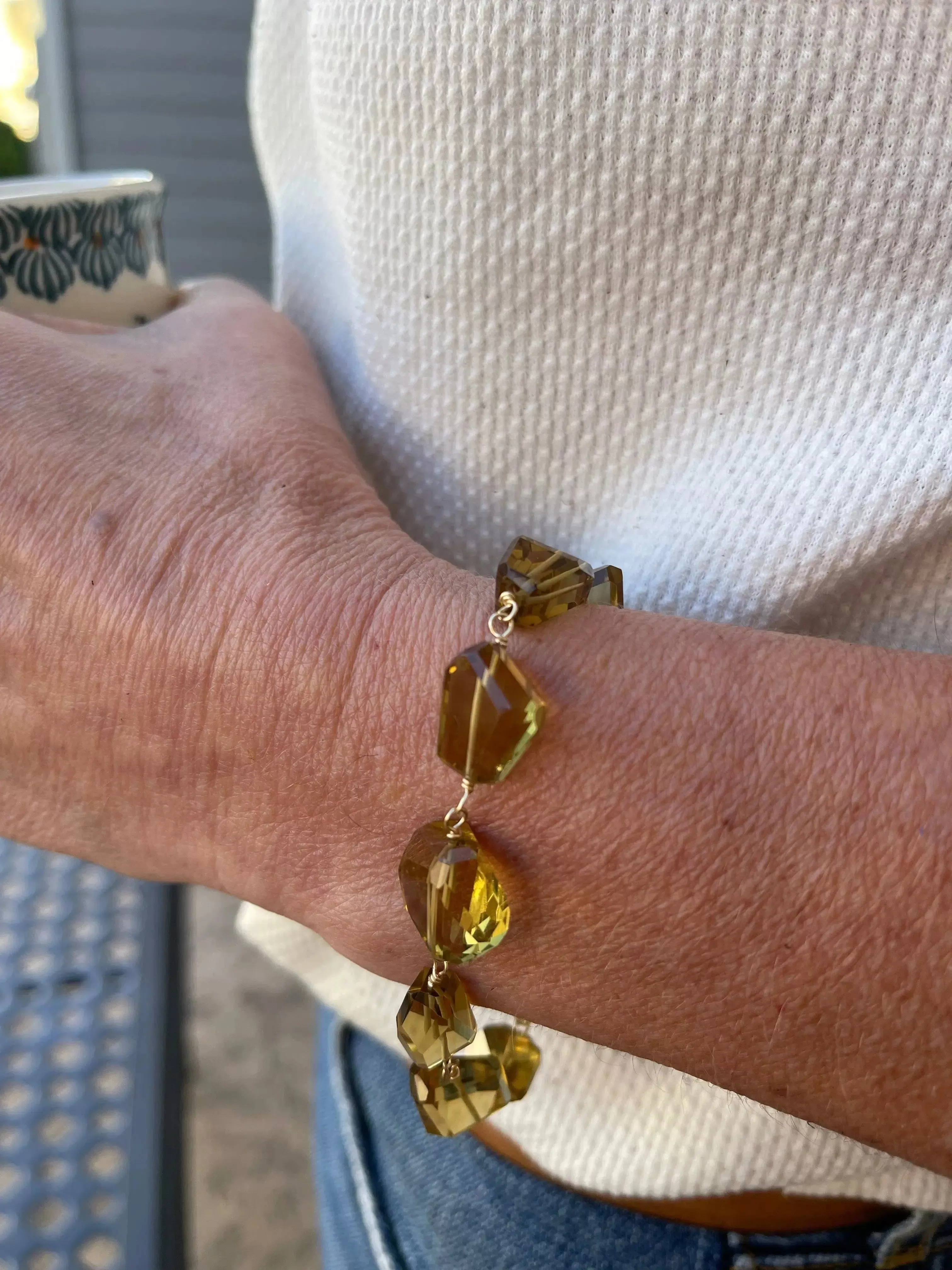 Whiskey Quartz 14K Gold Fill Bracelet