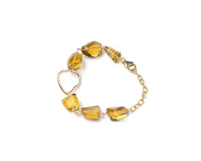 Whiskey Quartz 14K Gold Fill Bracelet