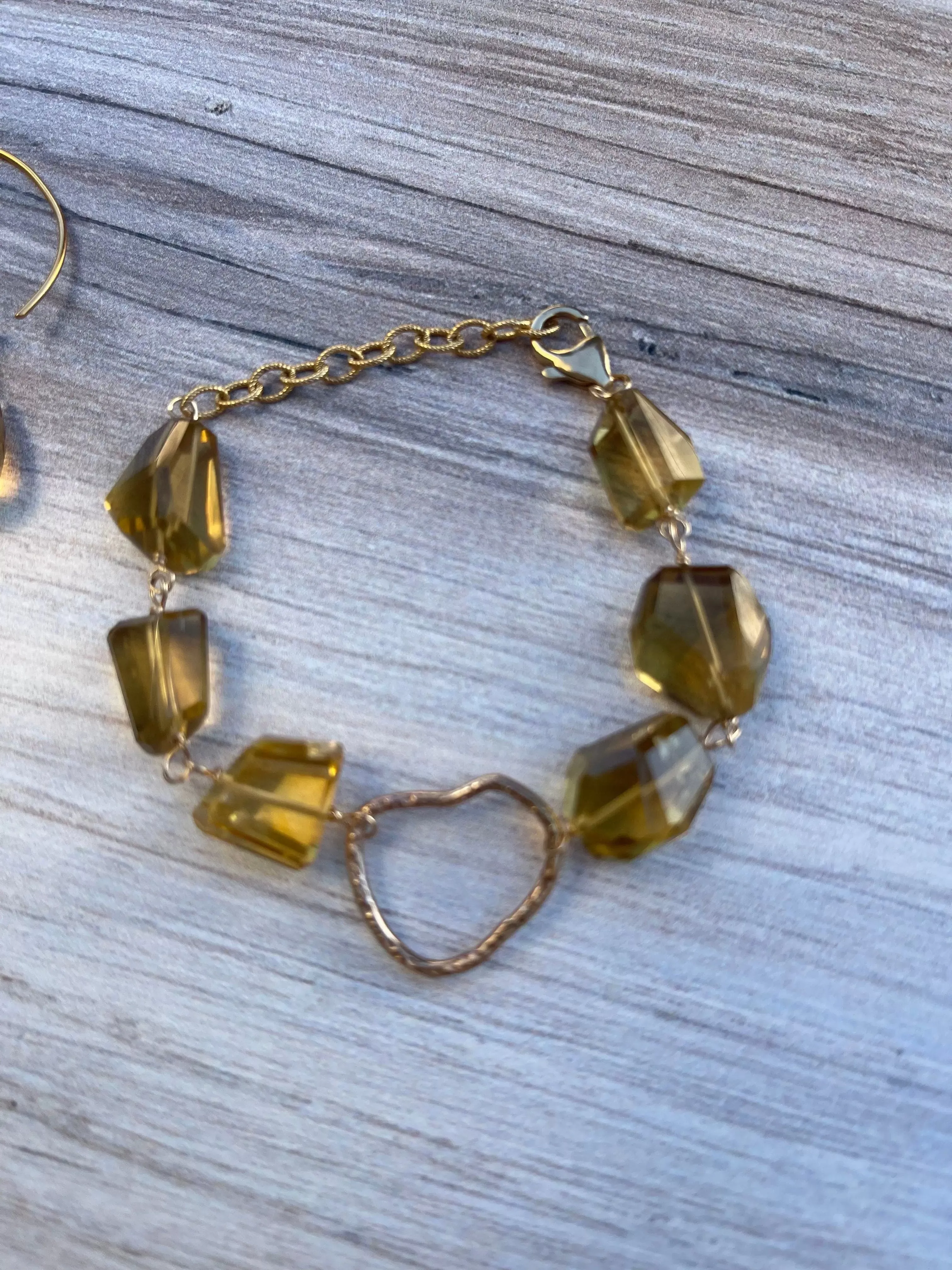 Whiskey Quartz 14K Gold Fill Bracelet