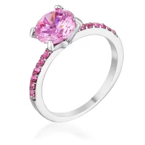 WildKlass 2.3CT Pink CZ Rhodium Plated Ring