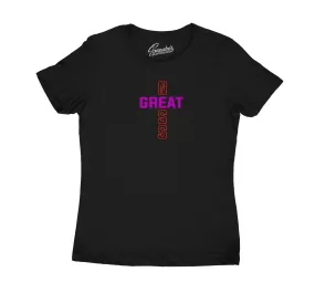 Womens Black Gloss 7 Shirt - Greatness Cross - Black