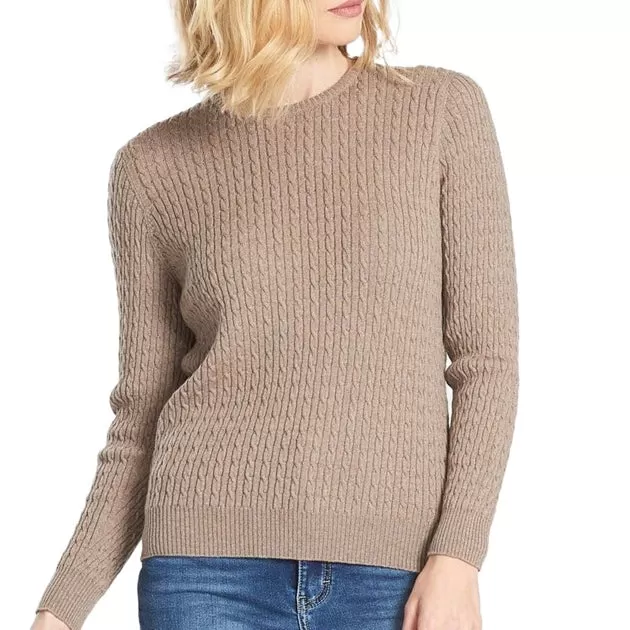 Womens LS Cable Crew Neck Jumper