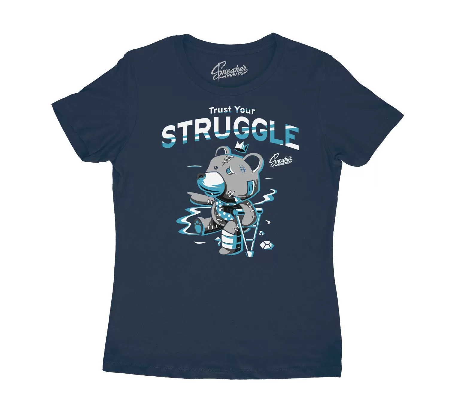 Womens Obsidian 13 Shirt - Trust Your Struggle - Navy