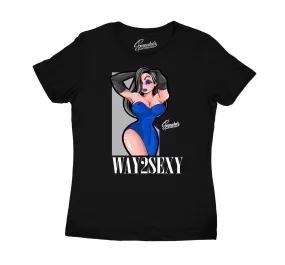 Womens Racer Blue 5 Shirt - Way Sexy - Black