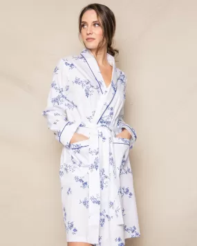 Women's Twill Robe | Indigo Floral