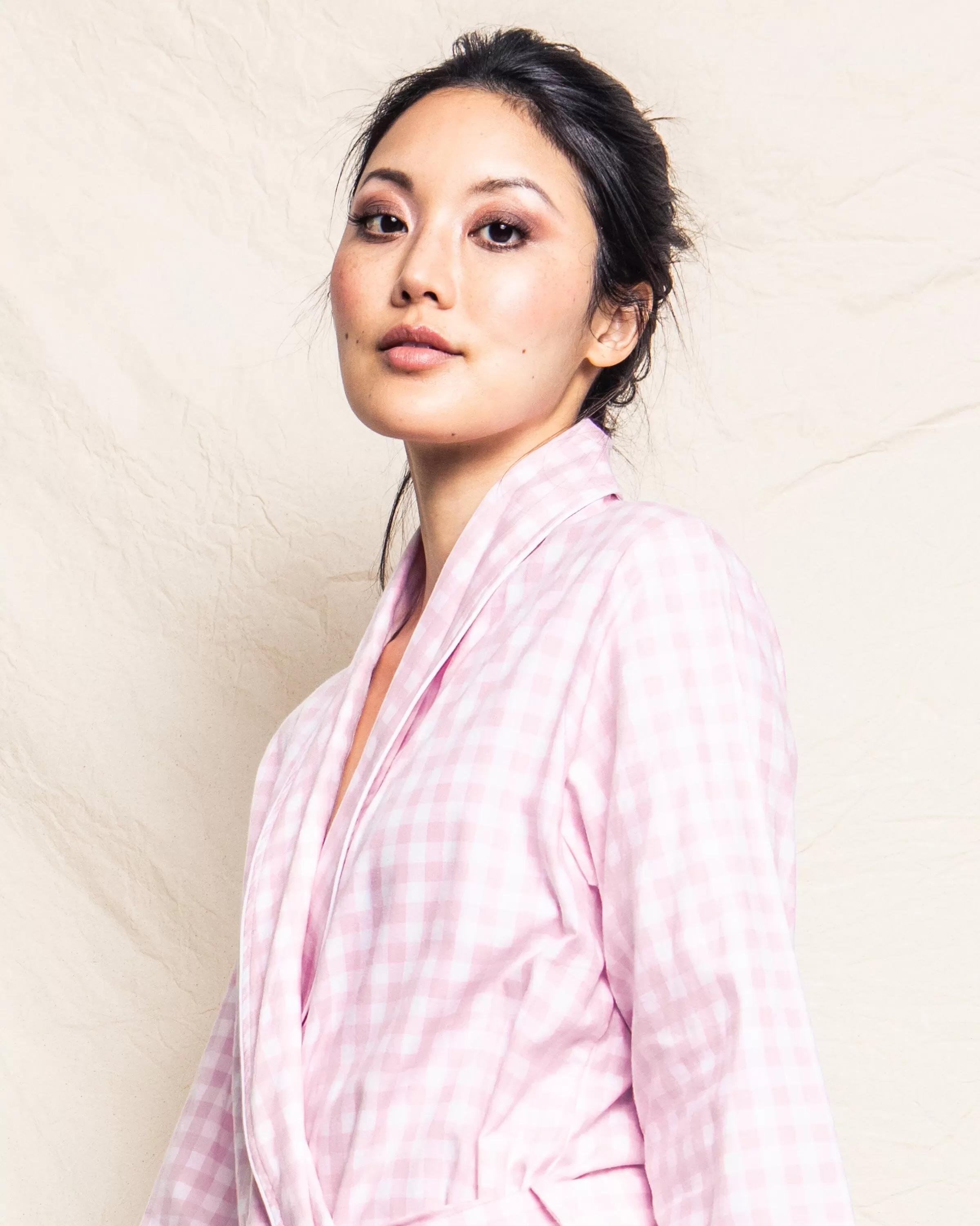 Women's Twill Robe | Pink Gingham