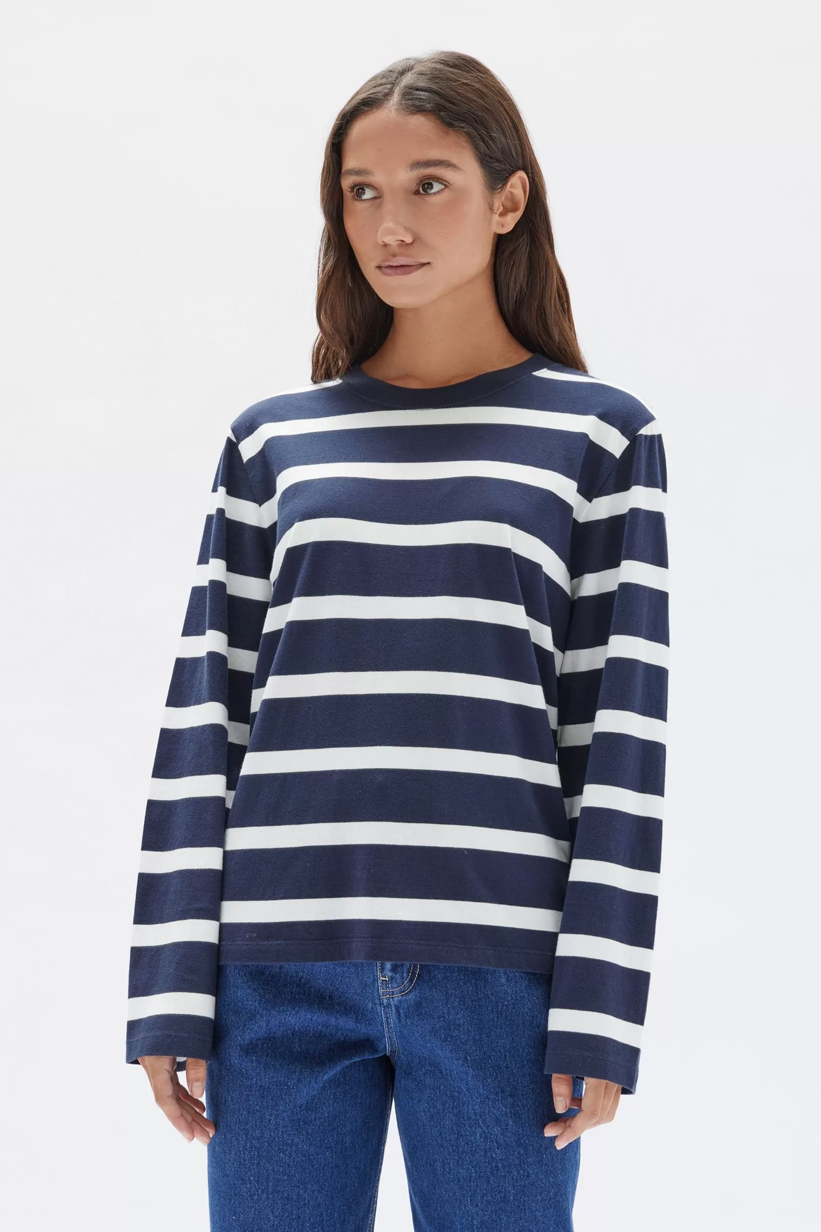 Womens Tyler Stripe Long Sleeve Tee