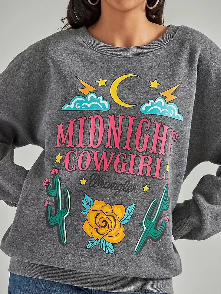 Wrangler Women's Retro Midnight Cowgirl Oversized Sweatshirt