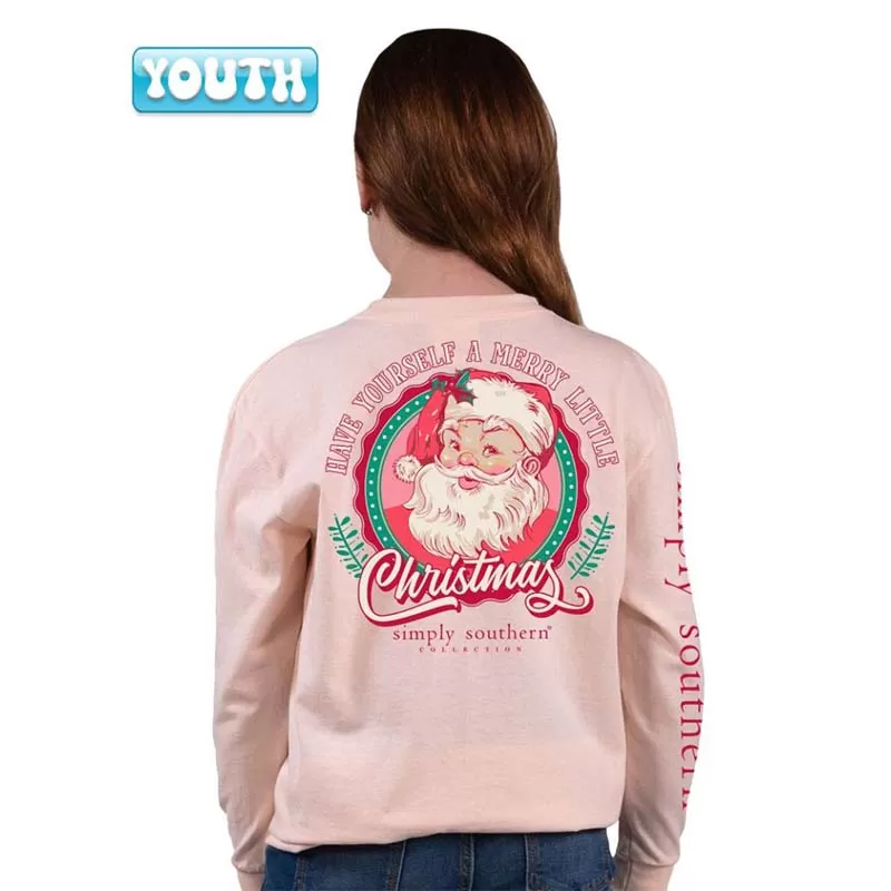 Youth Christmas Retro Santa Long Sleeve T-Shirt